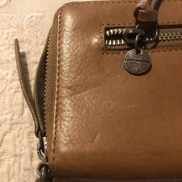 Lucky Brand British Tan Leather Long Zip-Around Wristlet Wallet - Image 3