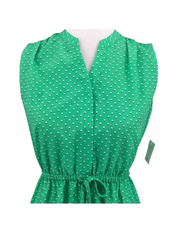Maison Jules Green Shadow Dot Sleeveless Dress Size L NWT - Image 4