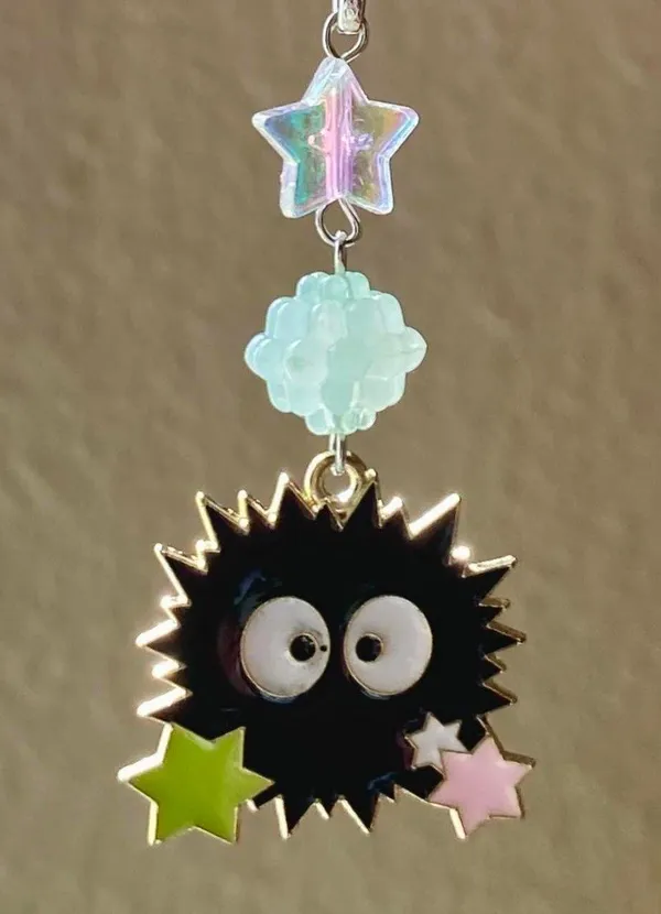 Handmade Kawaii y2k soot star dangle phone strap/bag charm/keychain/display⭐️🌀🍬💕 - Image 2