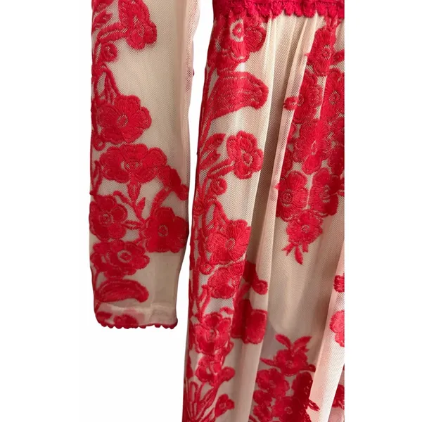 For Love‎ & Lemons Temecula Maxi Dress Red Floral Women's Size Medium - Image 15