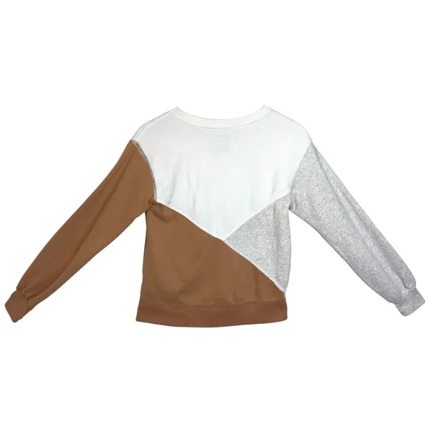 Abercrombie & Fitch Soft AF White Brown Fleece Long Sleeve Sweatshirt Size XXS - Image 3