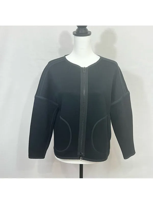 Madewell Oversized The Everywhere Black Jacket Full Zip Size XS Bomber Jacket - Image 4