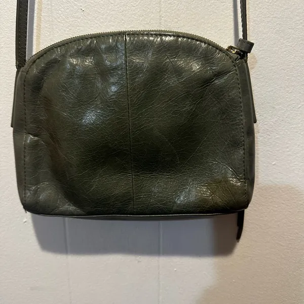 Vintage Hobo crossbody‎ leather purse in light teal/sage - Image 14