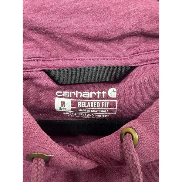 Carhartt Women's Clarksburg Hoodie Berry Pink Heather Medium Workwear Streetwear - Image 14