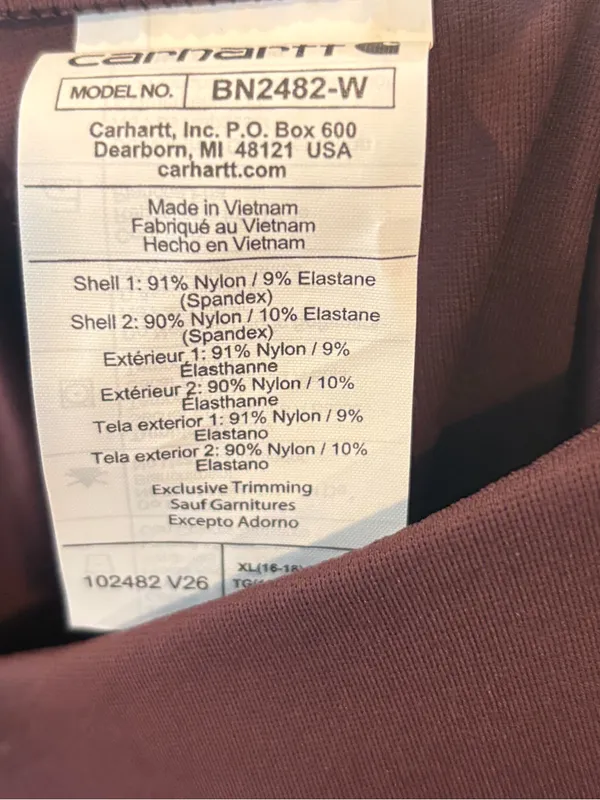 Carhartt burgundy force fitted midweight utility leggings size XL - Image 8