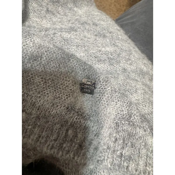 One Grey Day Alpaca Merino Wool Blend Back Cutout Sweater Gray Size L - Image 12