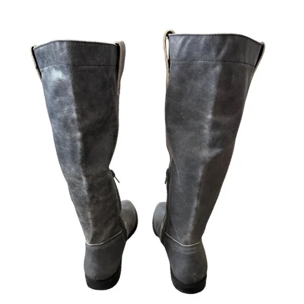 Steve Madden Bryson Distressed Grey Leather Tall Knee High Boots Size 6.5 NEW - Image 8