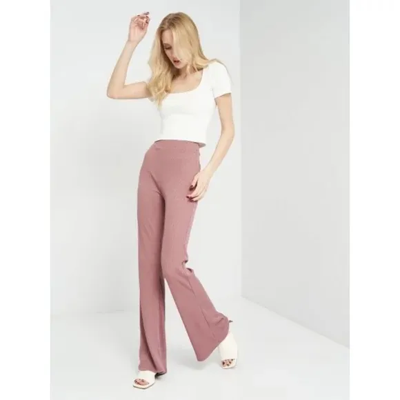 Zara ribbed high waist wide leg‎ pants - Image 2