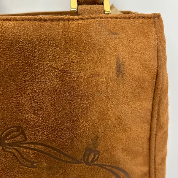 Victoria's Secret Angel Brown Faux Suede‎ Tote Bag Trellis Lining Vintage Y2k - Image 8