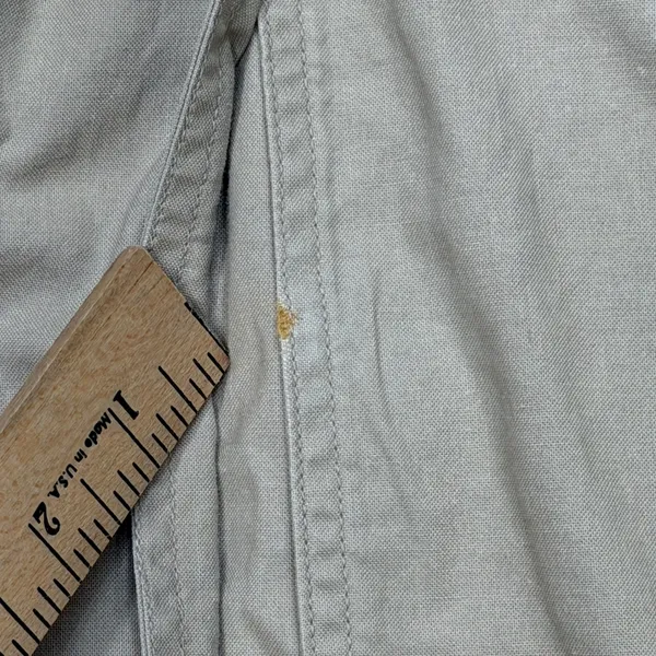 Vtg American Eagle Duster Womens Large Beige Heritage Leather Trim Academia 90s - Image 7