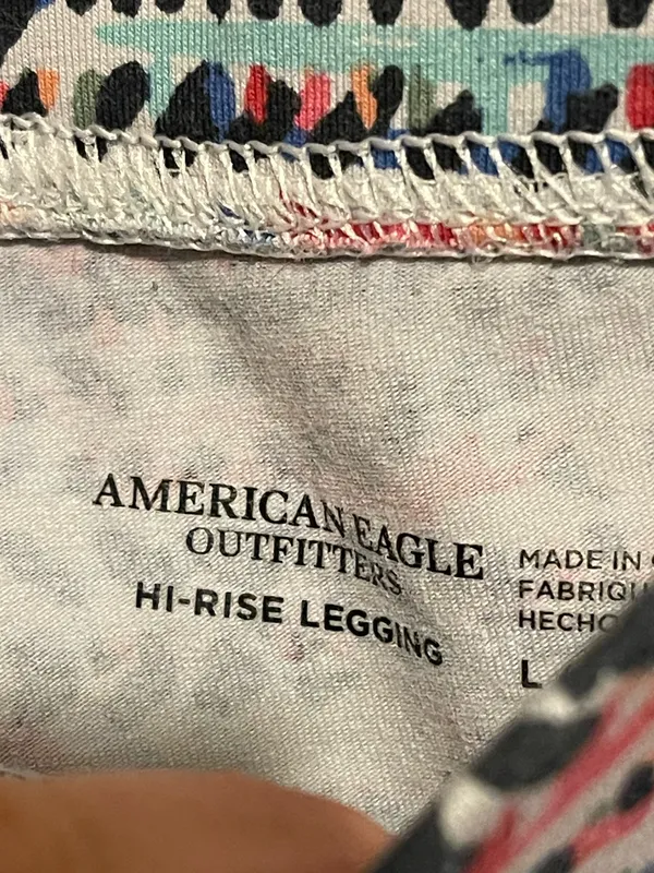 American Eagle High Rise Womens Multicolor Leggings Size L Pattern - Image 3