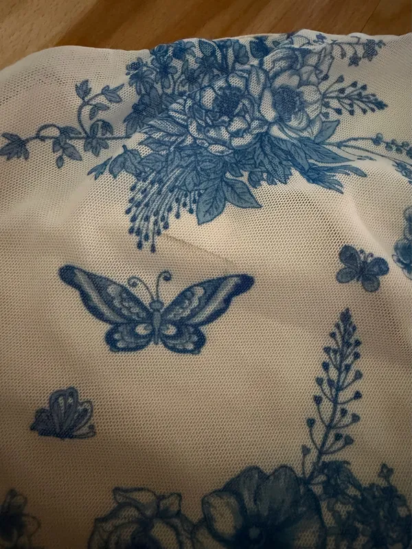 Floral Strapless Mini Dress Blue - Image 3