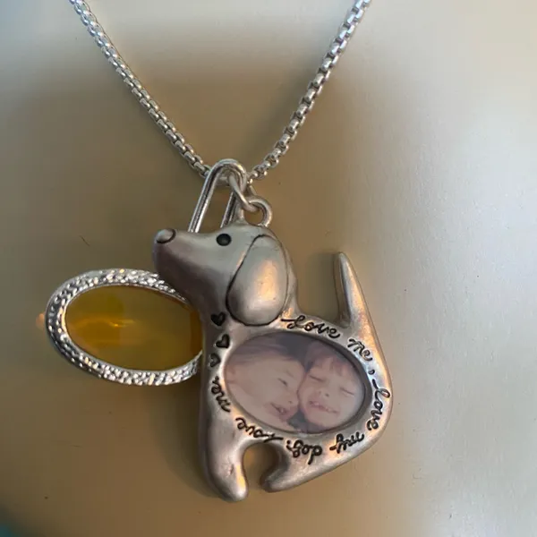 LOVE ME, LOVE MY DOG - Adorable photo frame necklace - Never worn!🐶✨ - Image 3