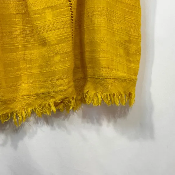 John Paul Richard Large Top Yellow Cap Sleeve‎ Blouse Raw Boho Boxy Gauzy 1684 - Image 7