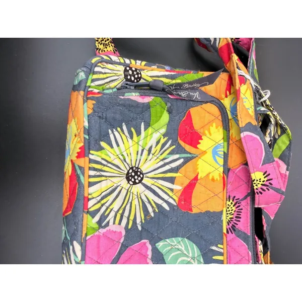 Vera Bradley Crossbody‎ Bag Womens Small Navy Pink Island Blooms Quilted Floral - Image 2