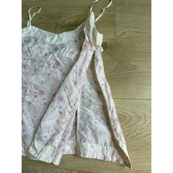 VINTAGE American Eagle 100% silk tank top adjustable straps floral print size 12 - Image 10