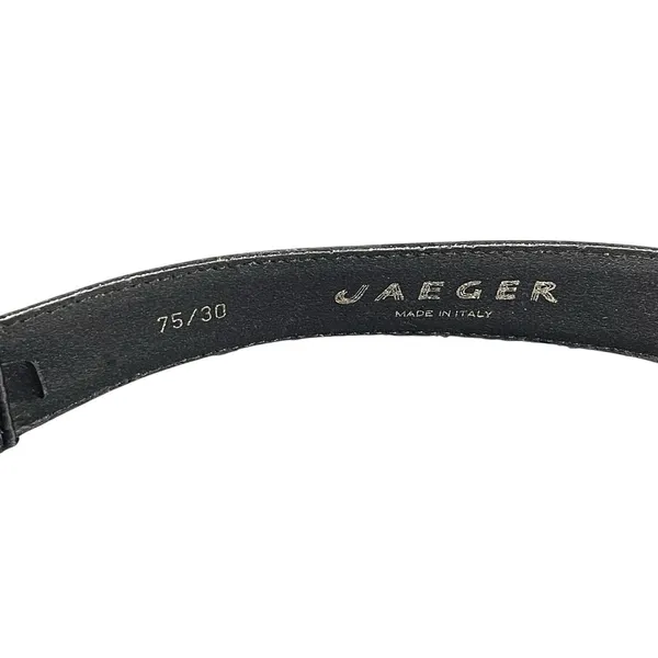 Jaeger Italy Black Silk Blend Leather Belt Size 30 Gold Tone Buckle Women’s - Image 6
