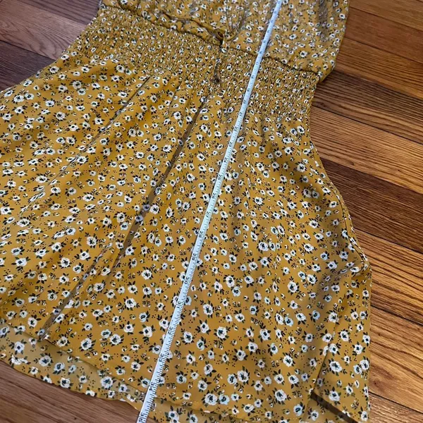 Yellow floral mini dress floral dress g - Image 4