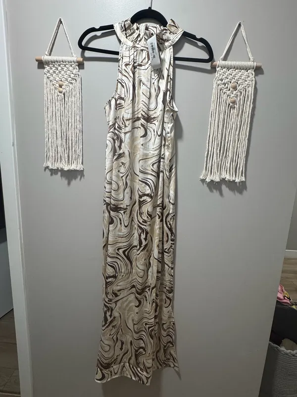 Nwt Slouchy Boho Halter Neck Maxi Dress Multiple - Image 2
