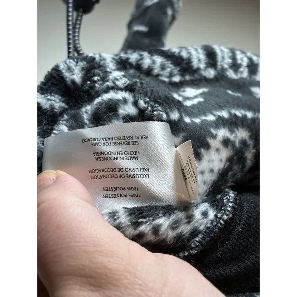Eddie Bauer Women's Aztec 1/4 Zip Long Sleeve Fleece Pullover Size L Black - Image 3