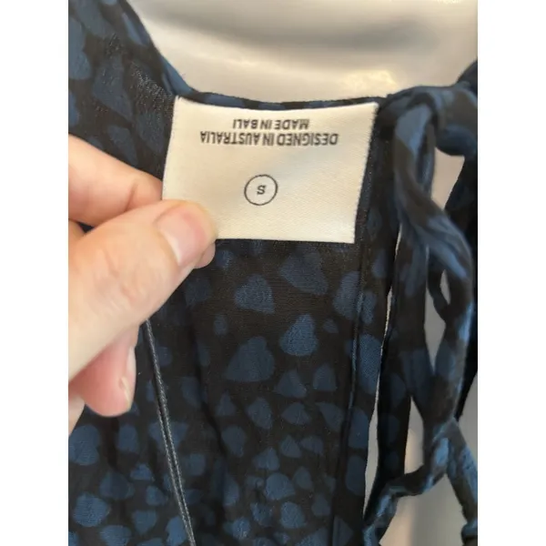 NWT Anthropologie Rue Stiic Blue Heart Print Size Small Open Back‎ Maxi Dress - Image 7