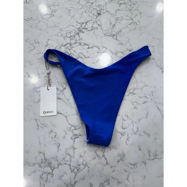 NWT Quince Electric Blue High-Leg Ring Bikini Bottom Medium - Image 4