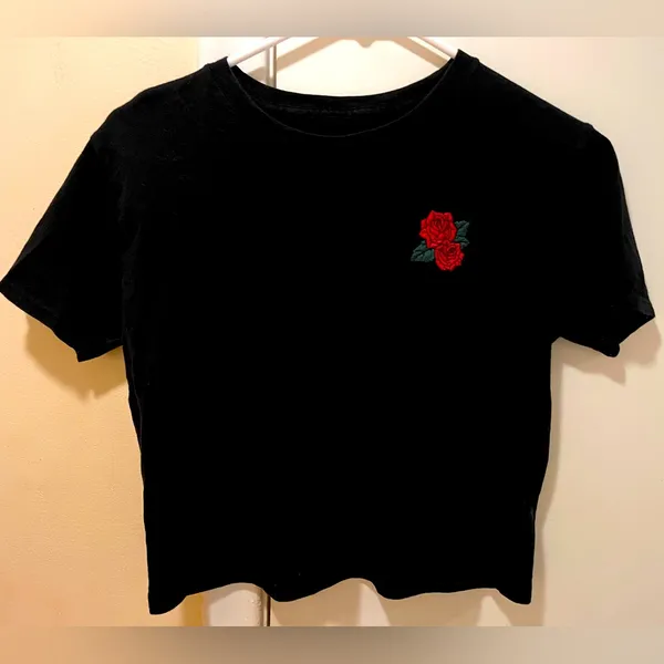Hollister Crop top VSCO style Floral T-shirt Rose California checkered XS Y2K - Image 2