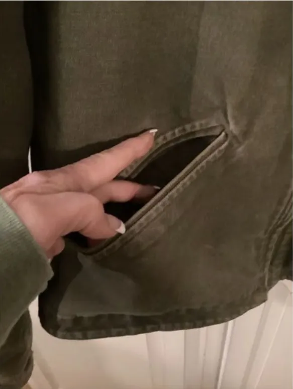 Carhartt Womens Sierra Jacket Sz M Sherpa Lining Olive Moss Vintage - Image 3
