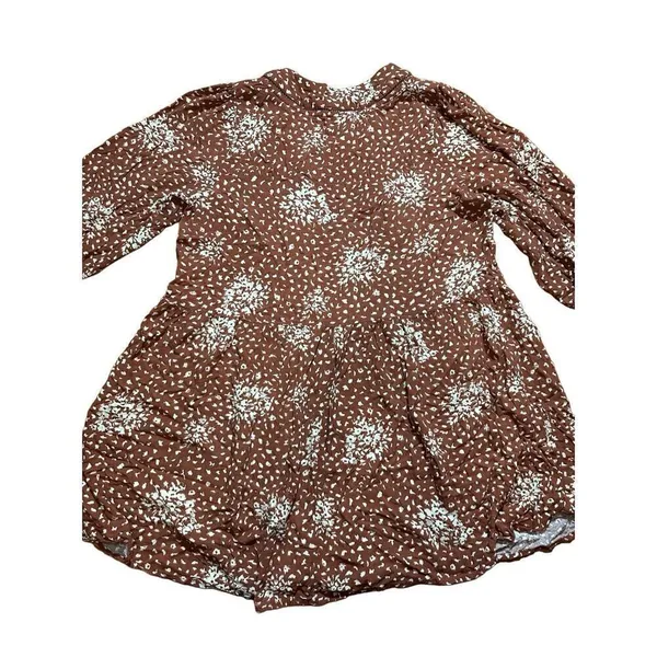 Knox Rose Floral‎ Boho Western Dress Rust Brown Cream Sz XL - Image 4