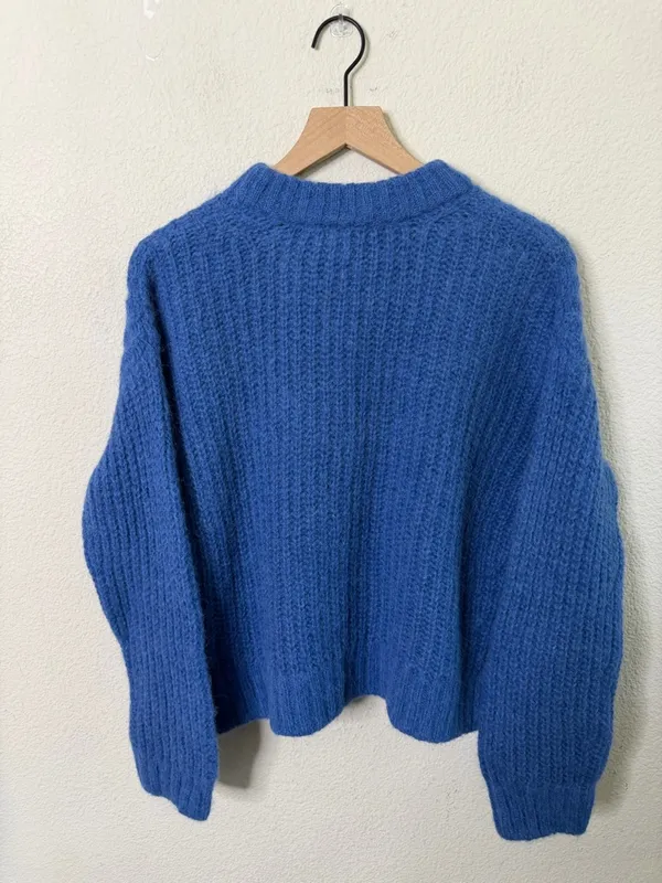 Sezane Jose Jumper Blue Alpaca Wool Womens Size M - Image 5