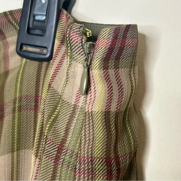 Lauren Ralph Lauren Plaid Ruffle-Trim Georgette Skirt Green Farm Olive 10 NWT - Image 6