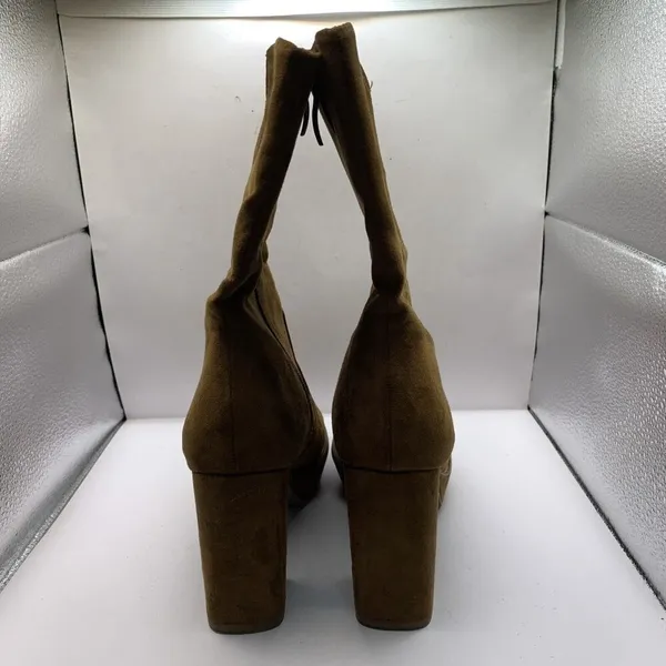 Tamaris mid ankle heel boots suede platform chunky 80’s Almond toe size 40 US 9 - Image 6
