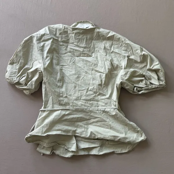 Love Bonito Cotton Wrap Peplum Top - Image 2