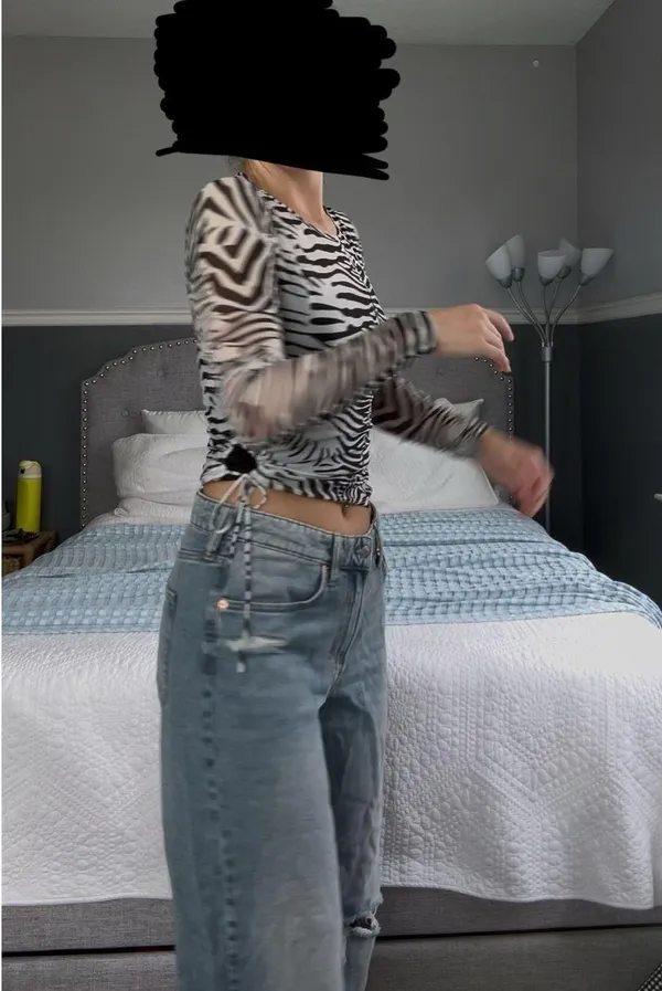 Princess Polly Sheer Zebra Long Sleeve Top - Image 2