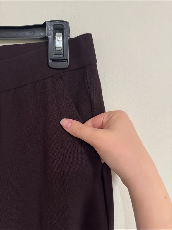 Eileen Fisher Easy Fit Cassis Washable Stretch Crepe Straight Ankle Pants size S - Image 7