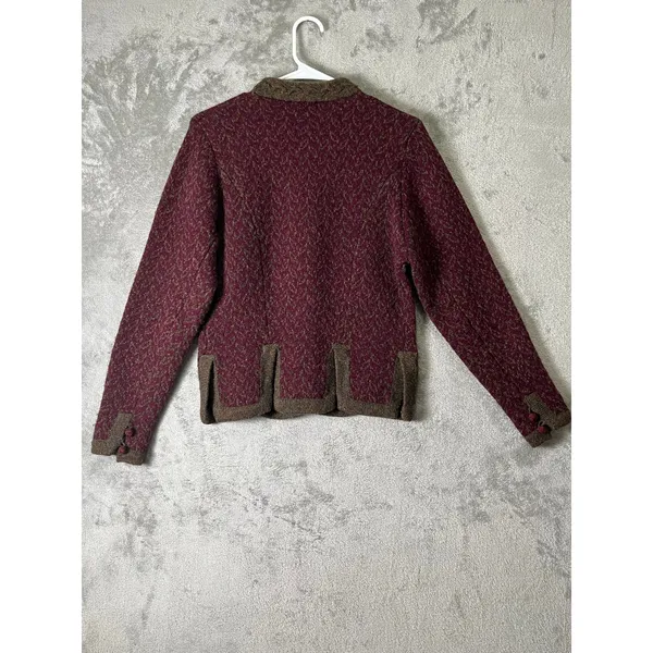 Vintage Fair Isle Wool Cardigan Cottagecore Heritage Folk Knit Autumn Sweater - Image 3