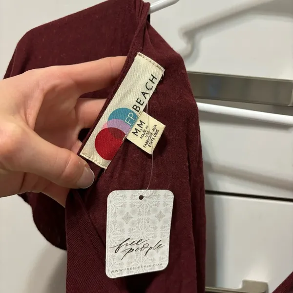 Free People Darling Mini Dress Maroon NWT - Image 5