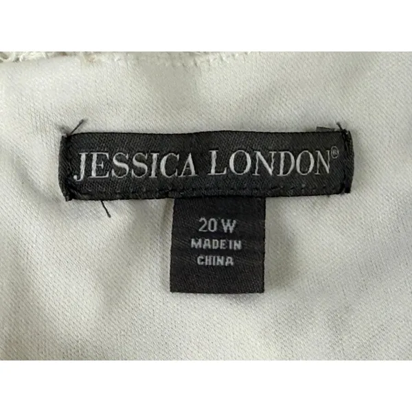 Jessica London Womens Dress White‎ Lace Short Sleeve Handkerchief Hem Size 20W - Image 5