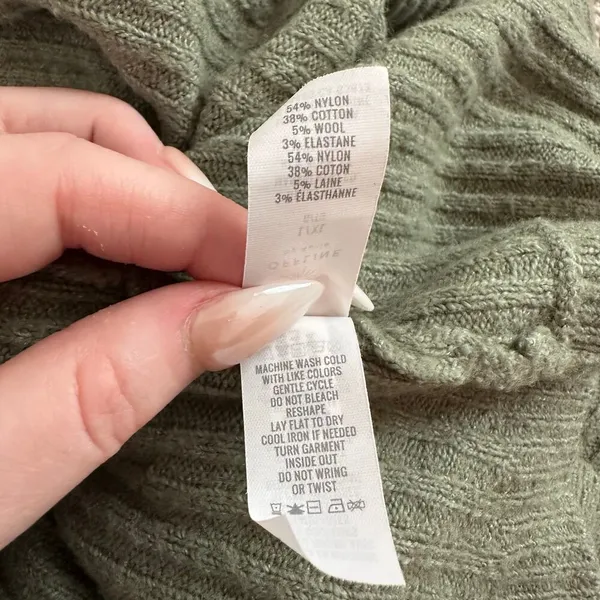 Aerie Offline sage green knit open-front cardigan sweater size L/XL - Image 8