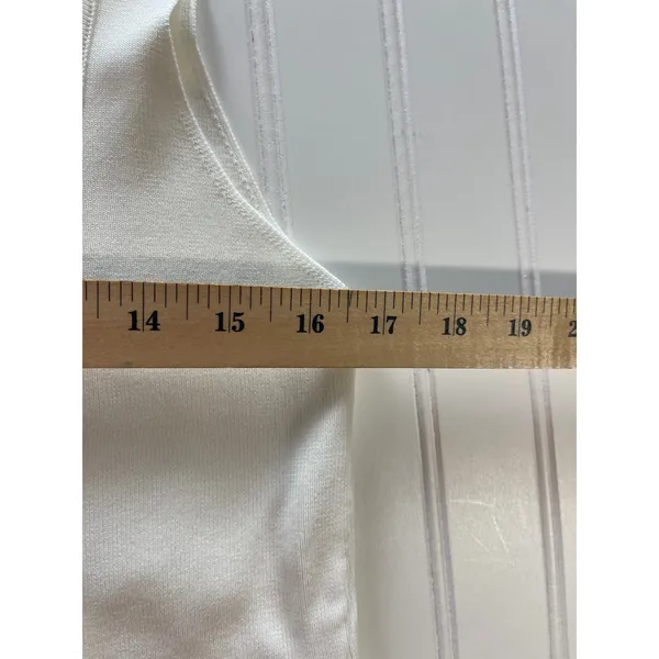 Blithe Anthropologie Knit Vest Ivory Gold Button Square Neck Back Tie Top L White Size L - Image 6