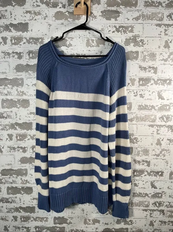 Aerie | women striped rolled neck knitted sweater square neck - Image 9