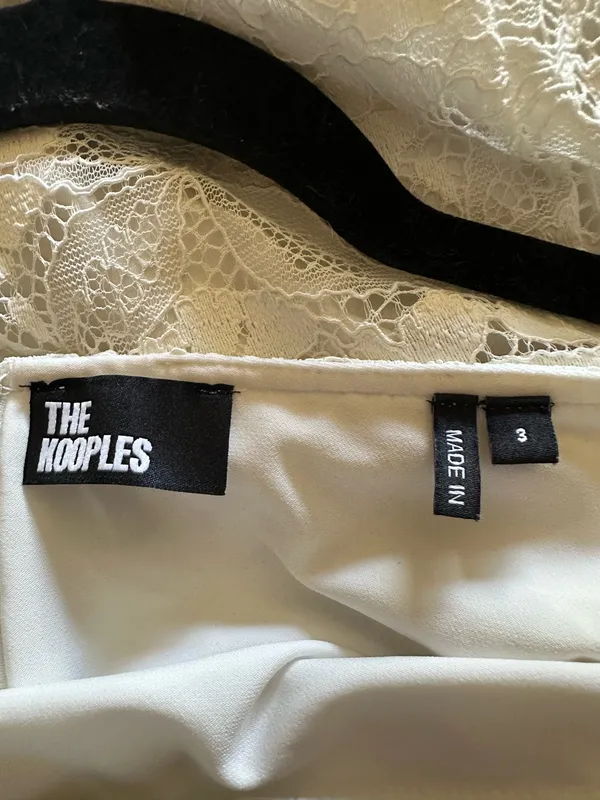 The Kooples Floral Scalloped Lace Midi Skirt - Ecru White Size 3 (US L) - Image 4