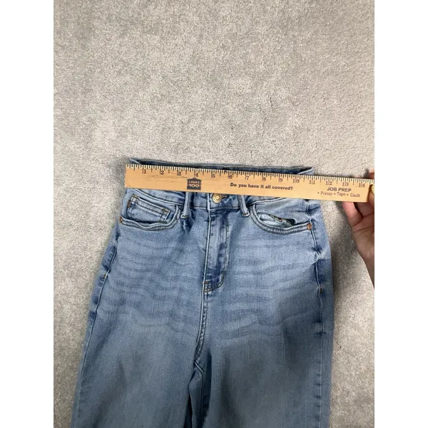 judy blue raw hem colorblock 3/26 wide leg crop - Image 7