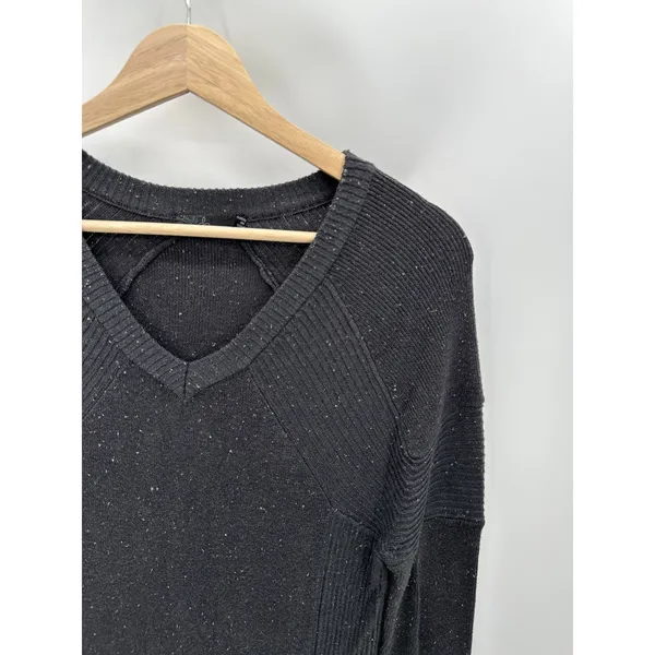 Prana Avalone Dress Womens Small Grey Two-Tone V-Neck Knit Sweater W33180721‎ - Image 5