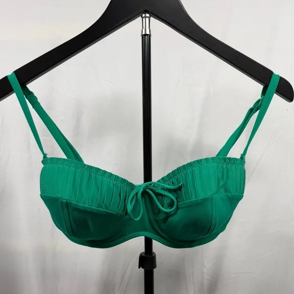 Seafolly Women's Sz 12/D-Cup Underwired High Waisted Green 2-Piece Bikini Set - Image 2