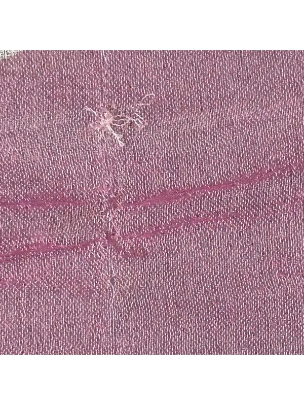 Vintage 70's Vera Neumann Vintage Pink, White, and Gray Striped Scarf - Image 12