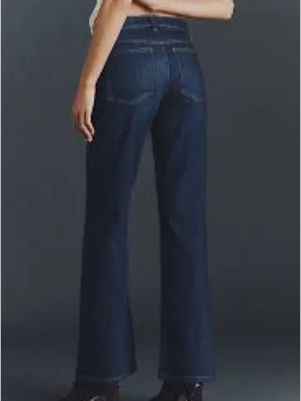 Reformation Dark Blue Wide-Leg Jeans Size 26 - Image 2