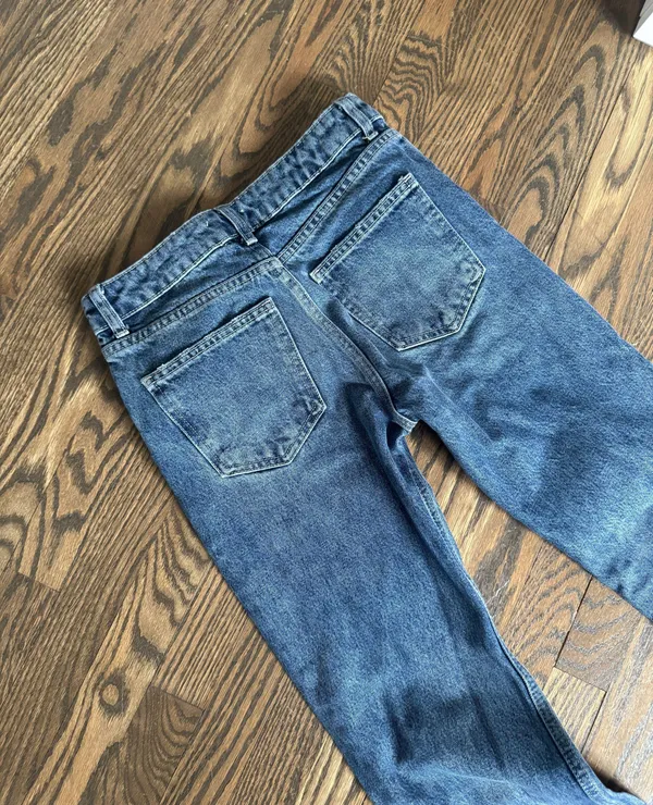 high waisted mini flare rigid denim jean pants size 4, 25” Jean - Image 7