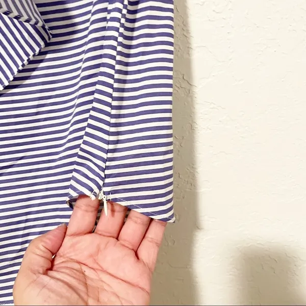Venus Striped Ruffle‎ Top | Coastal Granddaughter | Cottagecore Preppy Size 12 - Image 5