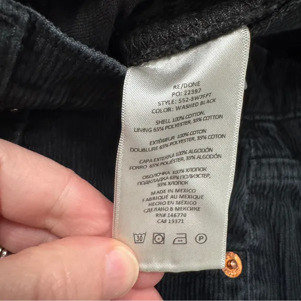 Re/Done 70's Loose Flare Washed Black Size 25 Flaw - Image 9